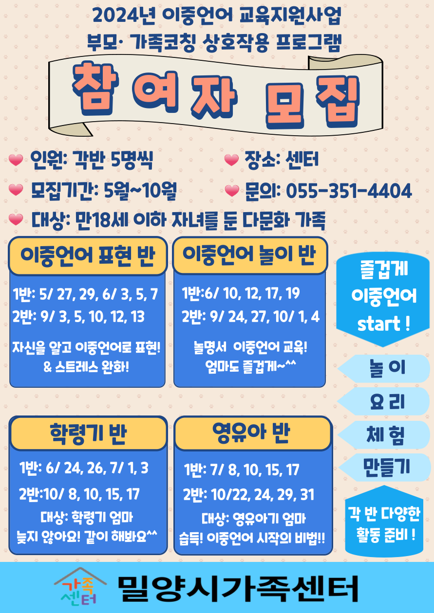 부모가족 코칭 상호작용  프로그램