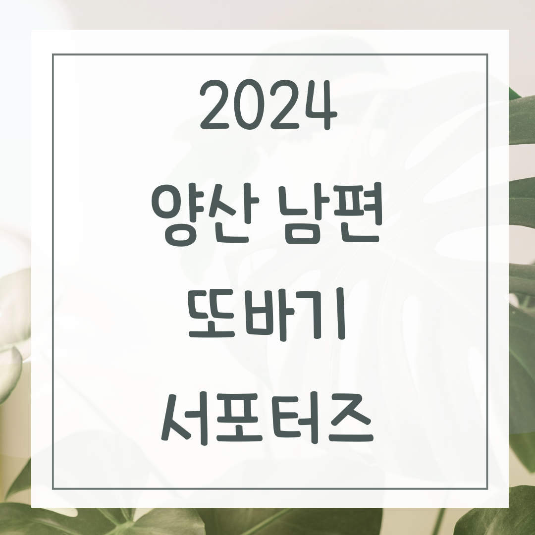 2024 양산 남편 또바기 서포터즈