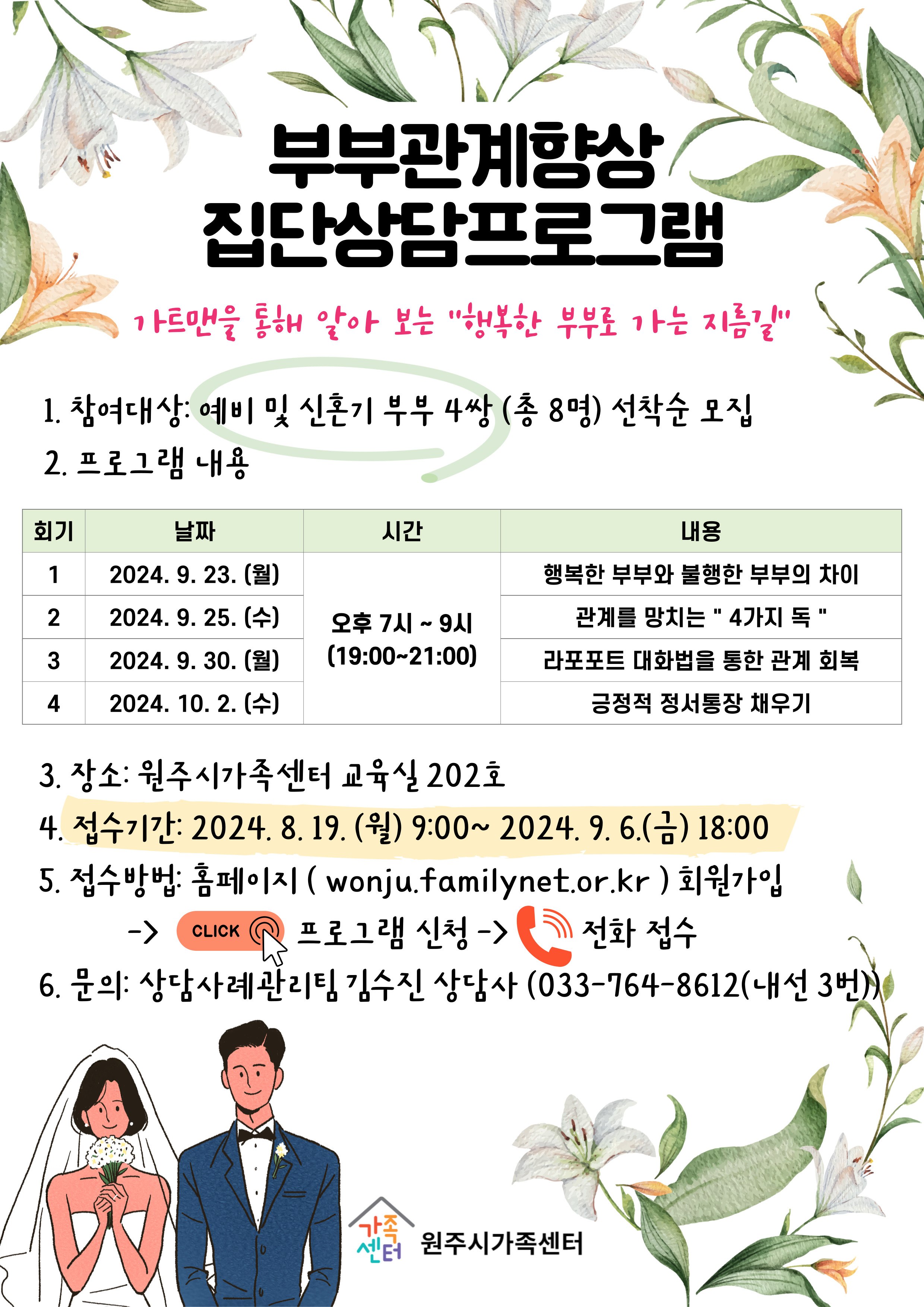 부부관계향상 집단상담프로그램(신혼기)