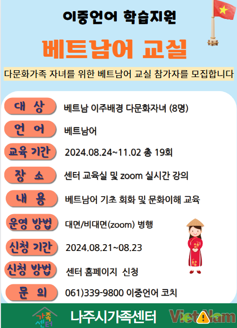 이중언어 학습지원_베트남어 교실 1반 세부계획 변경  