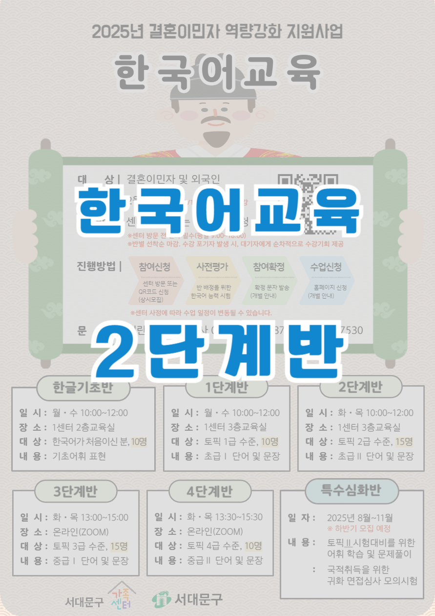 2025년 한국어교육_2단계_토픽듣기반(1학기)